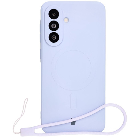 Silikonowe etui z pierścieniem magnetycznym Bizon Case Silicone Magnetic Sq do Galaxy A36 5G, jasnofioletowe