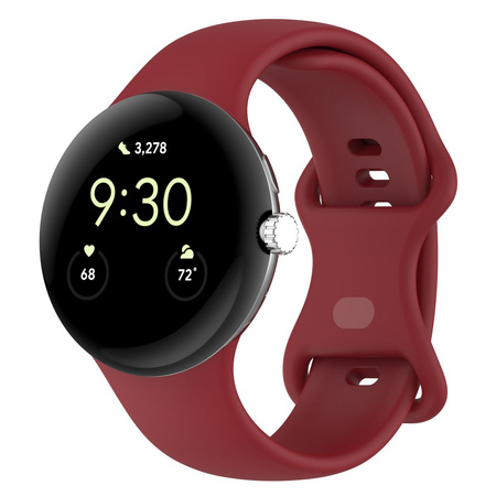 Silikonowy pasek Bizon Strap Watch Silicone S do Google Pixel Watch 4/3 (45mm), karminowy