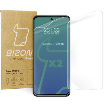 Folia hydrożelowa na ekran Bizon Glass Hydrogel do Oppo A98, 2 sztuki