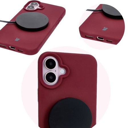 Silikonowe etui Bizon Soft Case do iPhone 16 Plus, ciemnofioletowe