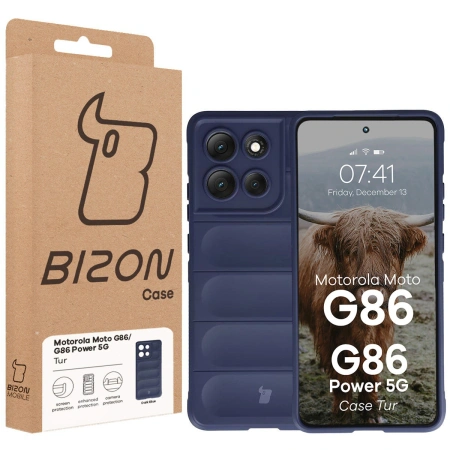 Pancerne etui Bizon Case Tur do Motorola Moto G86 5G / G86 Power 5G, granatowe