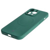 Etui silikonowe z pierścieniem magnetycznym Bizon Case Silicone Magnetic do iPhone 15 Pro Max, ciemnozielone