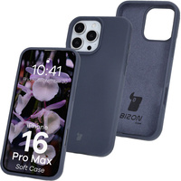 Silikonowe etui Bizon Soft Case do iPhone 16 Pro Max, ciemnoniebieskie