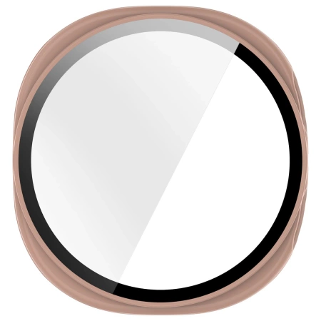 Etui ze szkłem do zegarka Bizon Case+Glass Watch do Samsung Galaxy Watch 8 40 mm, różowe