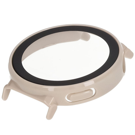 Etui ze szkłem do zegarka Bizon Case Watch Adamo do Huawei Watch GT 5 Pro 42 mm, beżowe