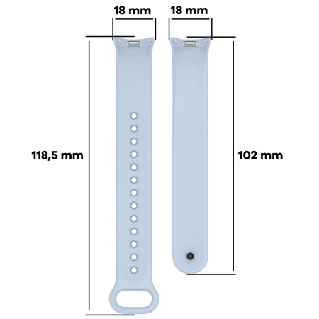 Silikonowy pasek Bizon Strap Watch Dots do Xiaomi Smart Band 10 / 9 / 9 NFC / 8, jasnoniebieski