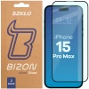 Szkło hartowane Bizon Glass Edge Duo do iPhone 15 Pro Max, czarna ramka, 2 sztuki