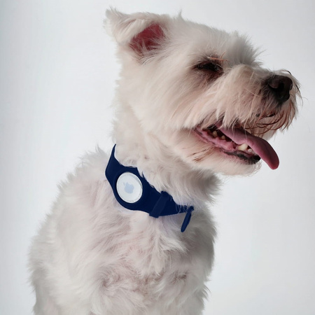 Etui Bizon Case Locator Pets do Apple AirTag, granatowe