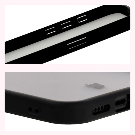 Etui Bizon Case Angelo do iPhone 16e, półprzezroczyste z czarną ramką