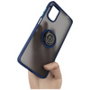 Etui z uchwytem na palec Bizon Case Hybrid Ring do Motorola Moto G22 / E32 / E32s, przydymione z granatową ramką
