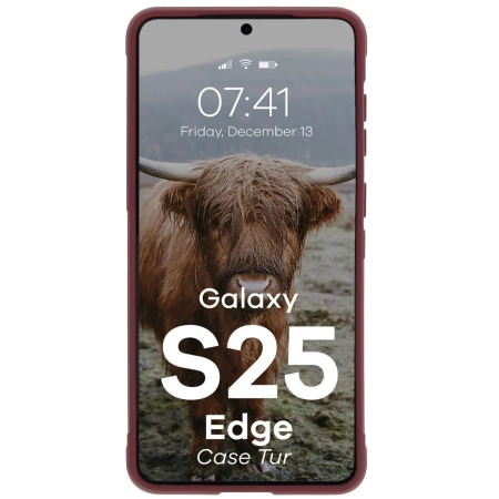 Pancerne etui Bizon Case Tur do Galaxy S25 Edge, burgundowe