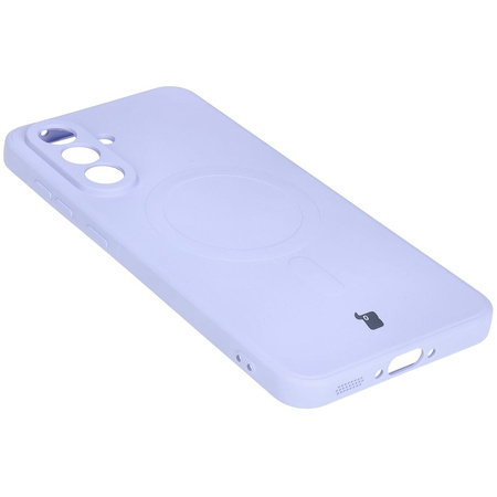 Silikonowe etui z pierścieniem magnetycznym Bizon Case Silicone Magnetic Sq do Galaxy A56 5G, jasnofioletowe