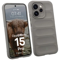 Pancerne etui Bizon Case Tur do Oppo Reno 15 Pro, jasnoszare