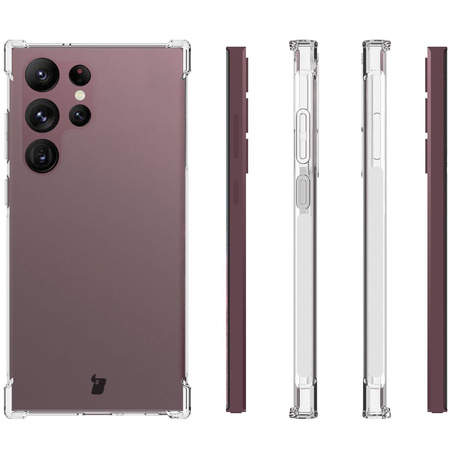 Etui + 2x folia + obiektyw Bizon Case Clear Pack do Samsung Galaxy S23 Ultra, przezroczyste