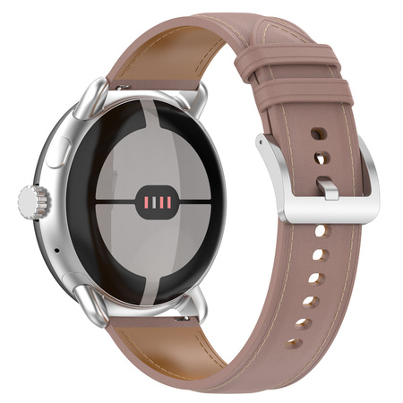 Skórzany pasek Bizon Strap Watch Casual 41 mm do Pixel Watch 3/Watch 2/Watch 1, różowy