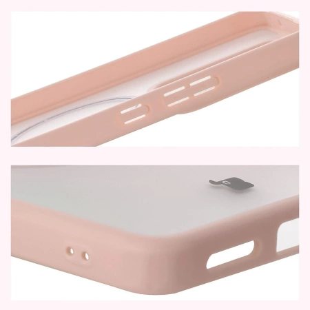 Etui z pierścieniem magnetycznym Bizon Case MatteO do Realme GT 7 / 7T, przydymione-różowe