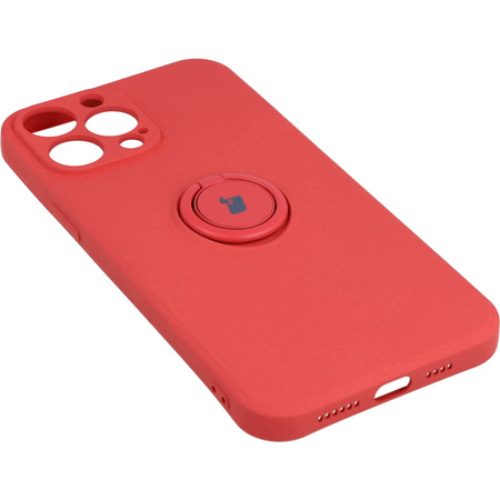 Etui Bizon Case Silicone Ring do iPhone 13 Pro Max, ciemny róż