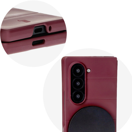 Pancerne etui Bizon Case Tur do Galaxy Z Fold6, burgundowe