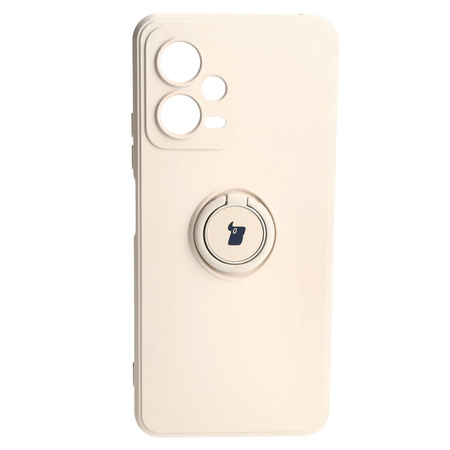 Etui Bizon Case Silicone Ring Sq do Xiaomi Redmi Note 12 5G/Poco X5, beżowe