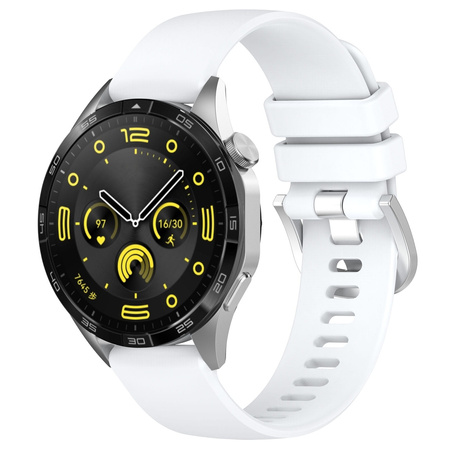 Pasek Bizon Strap Watch Silicone Pro do Huawei Watch GT 5 Pro/GT 5/GT 4 46mm, biały