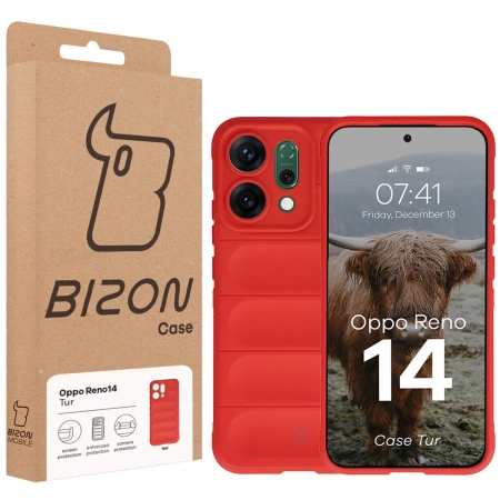 Pancerne etui Bizon Case Tur do Oppo Reno 14, czerwone