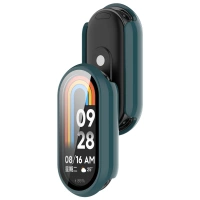 Etui ze szkłem do zegarka Bizon Case+Glass Watch do Xiaomi Smart Band 10, ciemnozielone