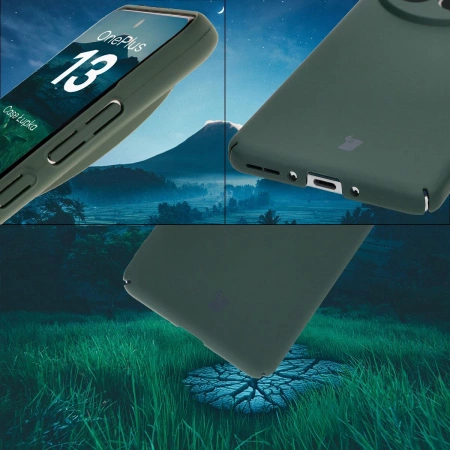 Etui Bizon Case Łupka do OnePlus 13, zielone