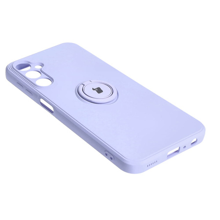 Etui Bizon Case Silicone Ring Sq do Galaxy A24, jasnofioletowe