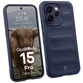 Pancerne etui Bizon Case Tur do Oppo Reno 15 Pro, granatowe