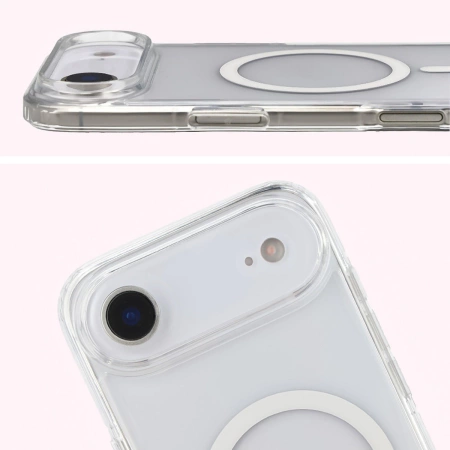 Etui z pierścieniem magnetycznym Bizon Case CrystalO do iPhone Air, przezroczyste