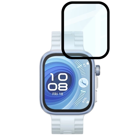 Szkło hybrydowe Bizon Glass Watch Edge Hybrid dla Huawei Watch Fit 4 Pro, czarne