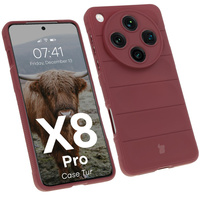 Pancerne etui Bizon Case Tur do Oppo Find X8 Pro, burgundowe