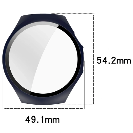 Etui ze szkłem do zegarka Bizon Case+Glass Watch do Huawei Watch 5 46 mm, niebieskie