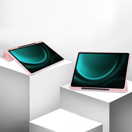 Etui Bizon Case Tab Lizard do Galaxy Tab S9 FE Plus, różowe