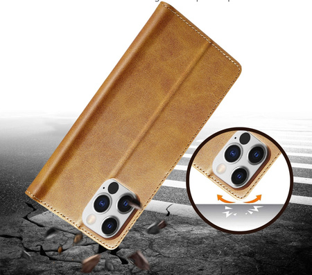 Etui Bizon Case Wallet do iPhone 14 Pro, jasnobrązowe