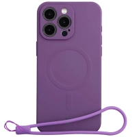 Etui silikonowe z pierścieniem magnetycznym Bizon Case Silicone Magnetic do iPhone 15 Pro Max, śliwkowe