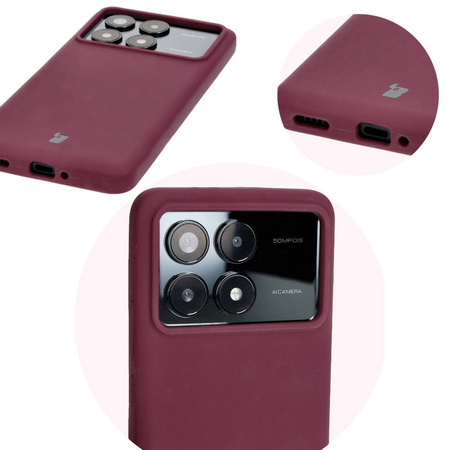 Silikonowe etui Bizon Soft Case do Xiaomi Poco F6 Pro, ciemnofioletowe