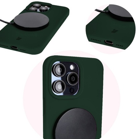 Etui silikonowe Bizon Soft Case do iPhone 15 Pro Max, ciemnozielone