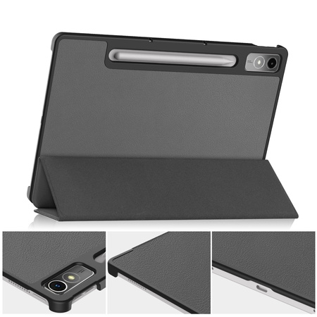 Etui Bizon Case Tab Croc do Lenovo Tab P12 12.7 TB 370, szare