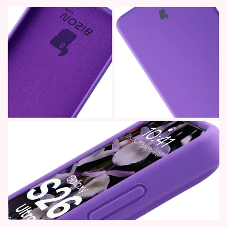 Silikonowe etui Bizon Soft Case do Galaxy S26 Ultra, fioletowe