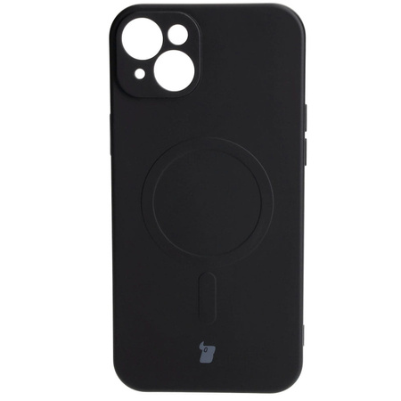 Etui silikonowe z pierścieniem magnetycznym Bizon Case Silicone Magnetic do iPhone 15 Plus, czarne