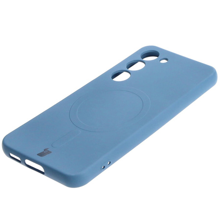 Etui silikonowe z pierścieniem magnetycznym Bizon Case Silicone Magnetic do Galaxy S23, granatowe