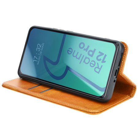 Etui z klapką Bizon Case Pocket Pro do Realme 12 Pro / 12 Pro+, brązowe