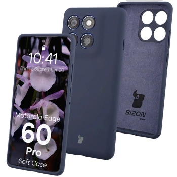 Silikonowe etui Bizon Soft Case do Motorola Edge 60 Pro, ciemnoniebieskie