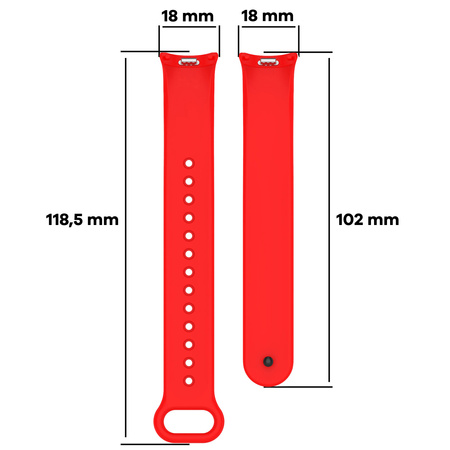 Silikonowy pasek Bizon Strap Watch Silicone do Xiaomi Smart Band 9 / 9 NFC / 8, czerwony