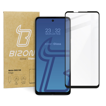 Szkło hartowane Bizon Glass Edge do Motorola Moto G62 5G, czarne