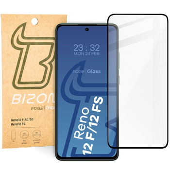 Szkło hartowane Bizon Glass Edge 2 do Oppo Reno12 F 4G/5G/FS, czarna ramka