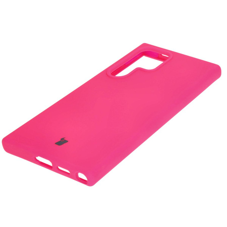 Silikonowe etui Bizon Soft Case do Galaxy S24 Ultra, neonowo-różowe