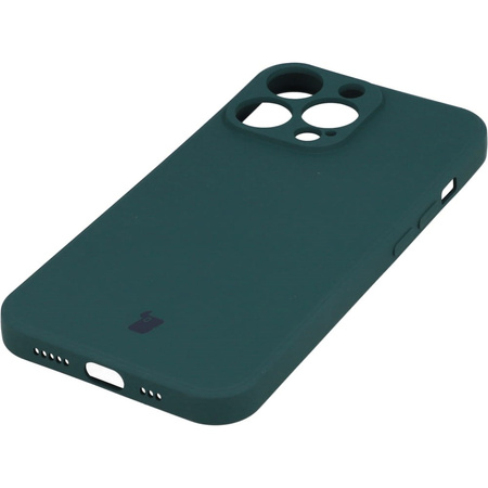 Etui Bizon Case Silicone do iPhone 13 Pro, ciemnozielone