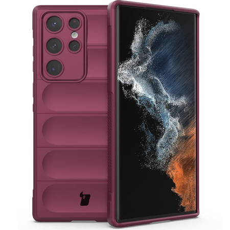 Pancerne etui Bizon Case Tur do Galaxy S22 Ultra, burgundowe